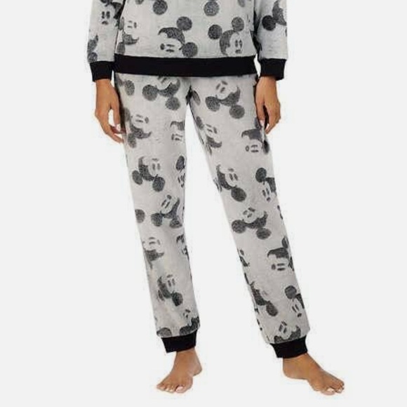 DISNEY Mickey Mouse Fleece Joggers Women’s Size Medium Pajama Bottoms - Picture 1 of 15